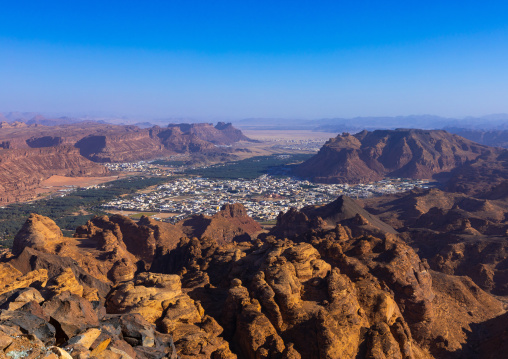 Oasis in the middle of the wadi al-Qura, Al Madinah Province, Alula, Saudi Arabia