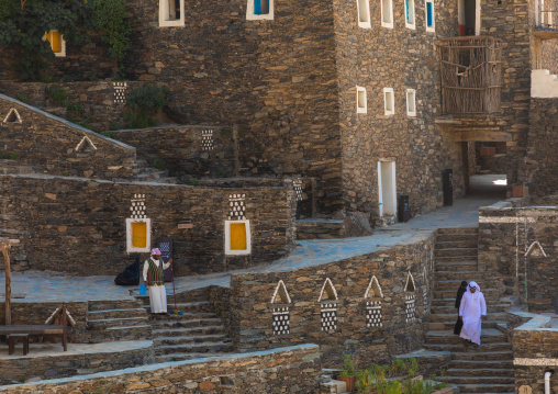 Multi-storey houses made of stones, Asir province, Rijal Alma, Saudi Arabia
