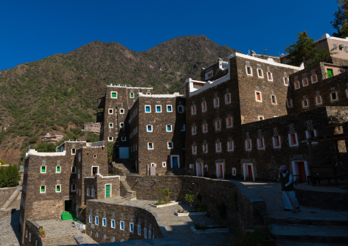 Multi-storey houses made of stones, Asir province, Rijal Alma, Saudi Arabia