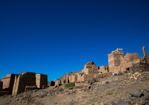 Traditional old multi-storey mud houses, Asir province, Dahran Aljanub, Saudi Arabia