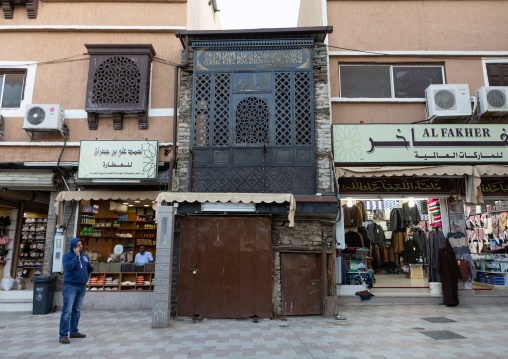 Wooden mashrabiya, Mecca province, Taïf, Saudi Arabia