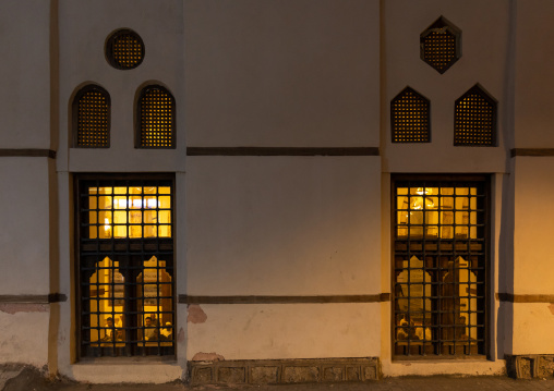 Men praying in a mosque, Mecca province, Jeddah, Saudi Arabia