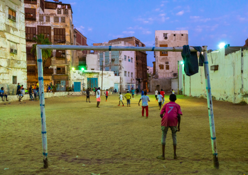 Old houses with wooden mashrabiyas in al-Balad quarter, Mecca province, Jeddah, Saudi Arabia