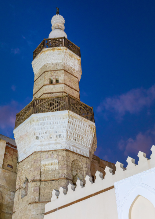 Al Shafi mosque minaret at dusk, Mecca province, Jeddah, Saudi Arabia