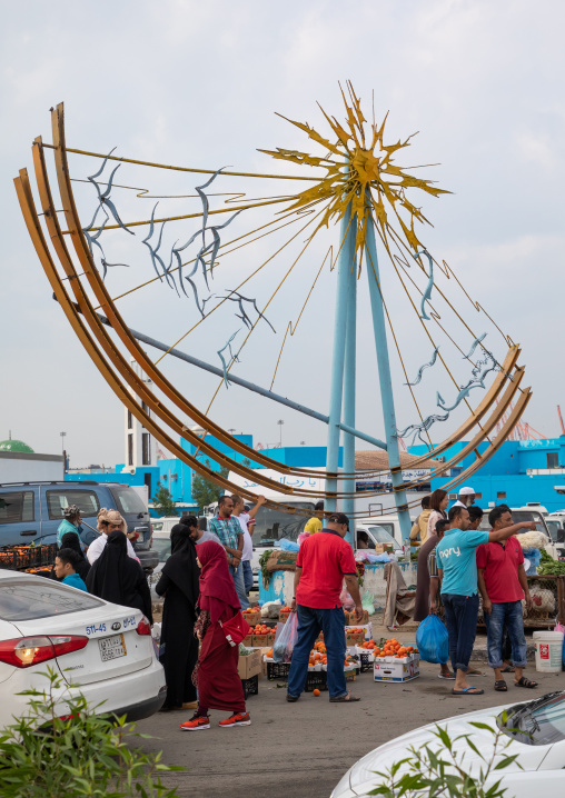 Fruit market outside of the fish market, Mecca province, Jeddah, Saudi Arabia