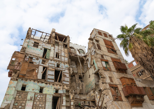 Restoration of an old house with wooden mashrabiyas in al-Balad quarter, Mecca province, Jeddah, Saudi Arabia