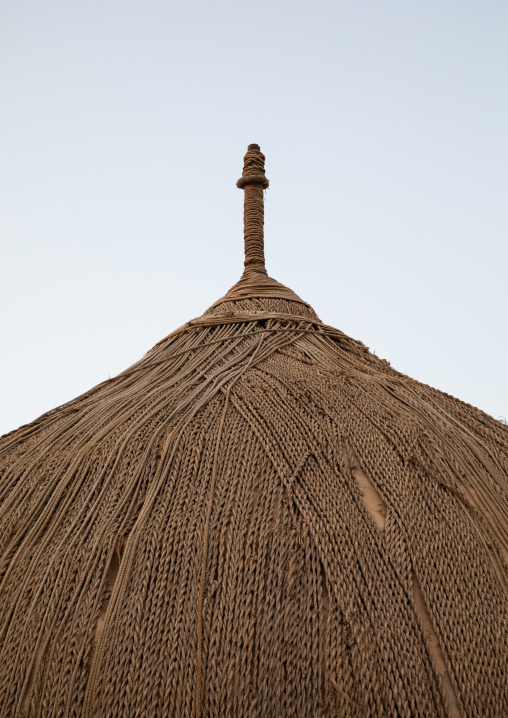 Al Ousha Attiniya house roof made with ropes in heritage village, Jizan Province, Jizan, Saudi Arabia