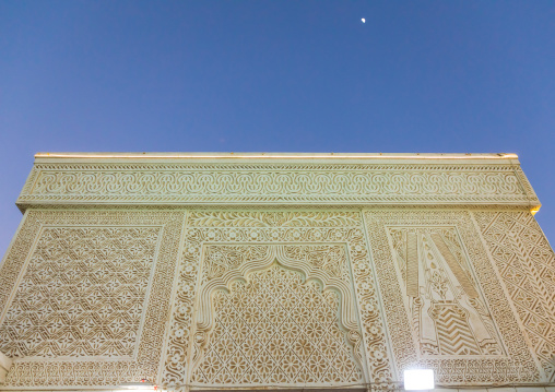 Farasani house with gypsum decoration and frescoes in the heritage village, Jizan Province, Jizan, Saudi Arabia