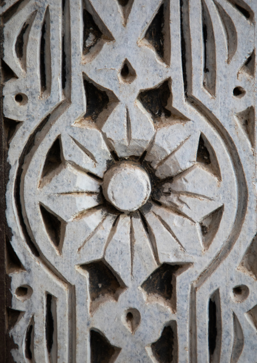 Farasani house with gypsum decoration and frescoes in the heritage village, Jizan Province, Jizan, Saudi Arabia