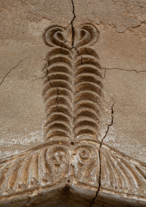 Gypsum decoration of the external walls of a farasani house, Red Sea, Farasan, Saudi Arabia