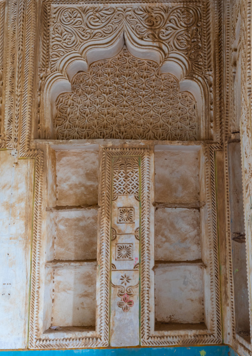 Niches in an old farasani house majlis, Red Sea, Farasan, Saudi Arabia