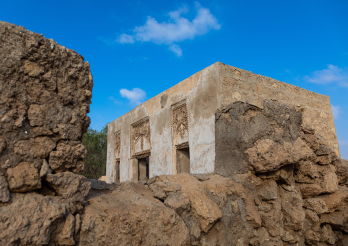 Farasani house with gypsum decoration and frescoes, Red Sea, Farasan, Saudi Arabia