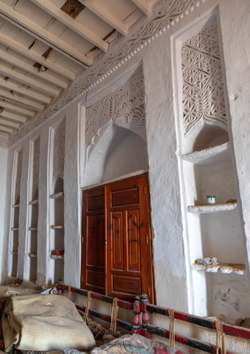 Gypsum decoration of the niches in a farasani house, Red Sea, Farasan, Saudi Arabia