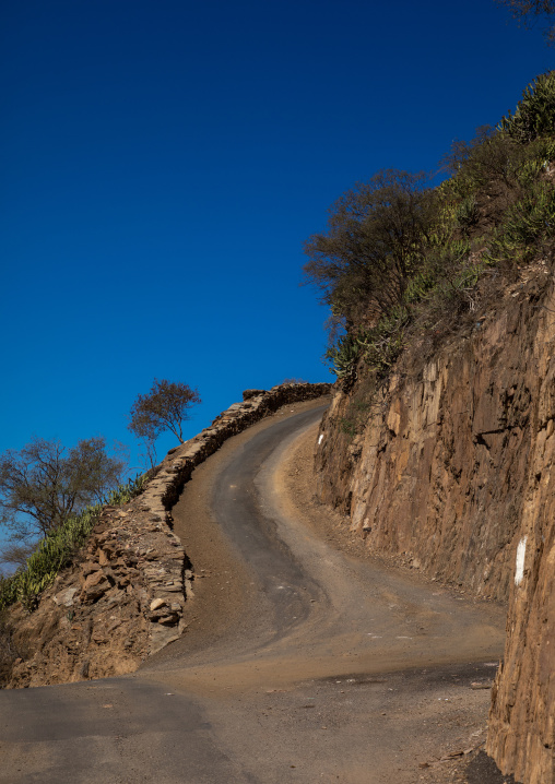 Narrow road in the mountain, Jizan Province, Addayer, Saudi Arabia