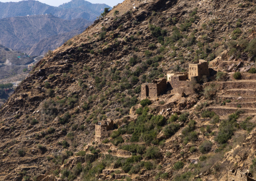 Old stone houses in the mountains, Jizan Province, Addayer, Saudi Arabia