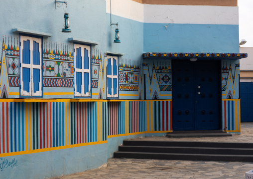 Al-qatt al-asiri traditionally wall decoration in muftaha village art gallery, Asir province, Abha, Saudi Arabia