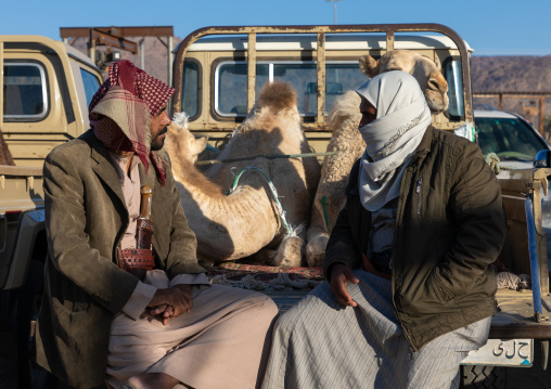Saudi men in the camel market, Najran Province, Najran, Saudi Arabia