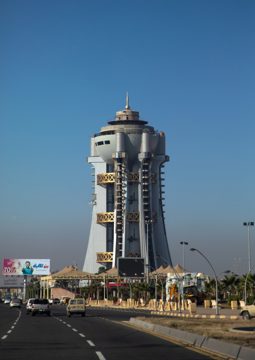 Huge futuristic water storage tank, Asir province, Khamis Mushait, Saudi Arabia
