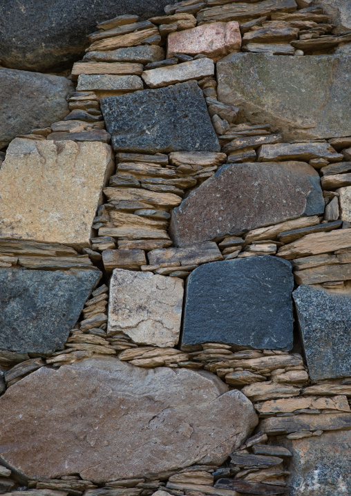 Detail of a stone house in al-Basta disctrict, Asir province, Abha, Saudi Arabia