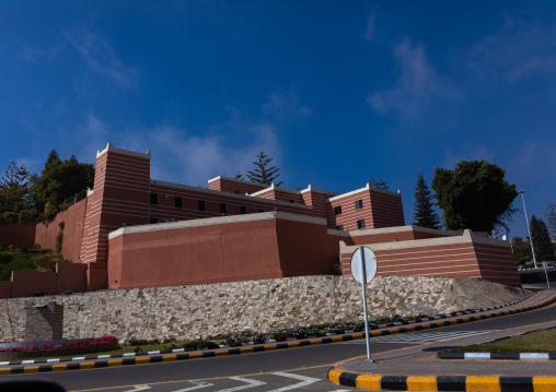 Administrative building in the style of the local architecture, Asir province, Abha, Saudi Arabia