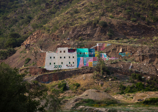 Old house in the mountain, Asir province, Rijal Alma, Saudi Arabia