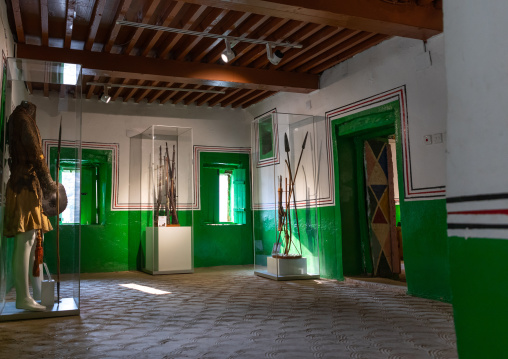 Al-qatt al-asiri traditionally female interior wall decoration in a museum, Asir province, Rijal Alma, Saudi Arabia