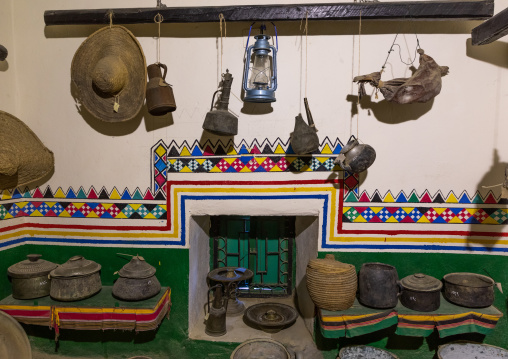 Decoration and design inside a traditional house, Asir province, Al-Namas, Saudi Arabia