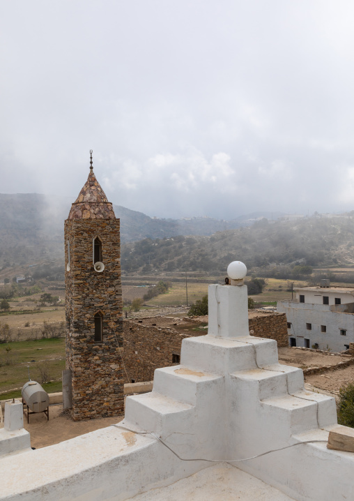 Mosque made of stones, Asir province, Tanomah, Saudi Arabia