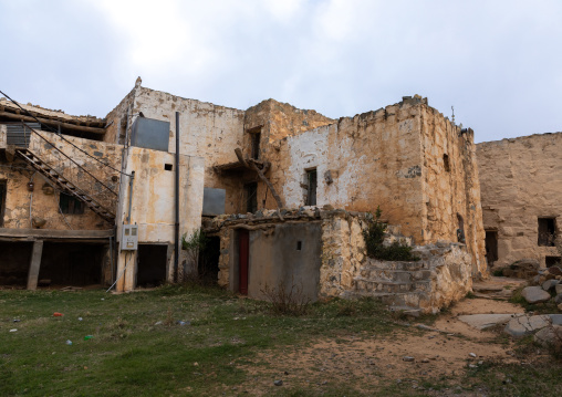Old houses built in stones in heritage village, Asir province, Al Olayan, Saudi Arabia