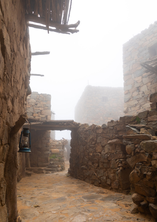 Old house built in stones in heritage village, Asir province, Al Olayan, Saudi Arabia