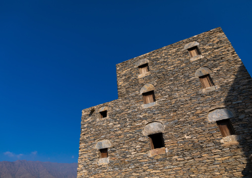Stone house in Dhee Ayn marble village, Al-Bahah region, Al Mukhwah, Saudi Arabia