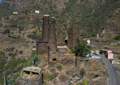 Traditional stone watchtowers, Jizan Province, Addayer, Saudi Arabia