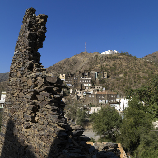 Multi-storey houses made of stones, Rijal Almaa Province, Rijal Alma, Saudi Arabia