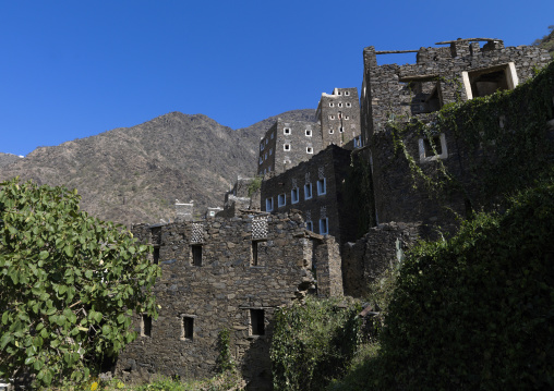 Multi-storey houses made of stones, Rijal Almaa Province, Rijal Alma, Saudi Arabia