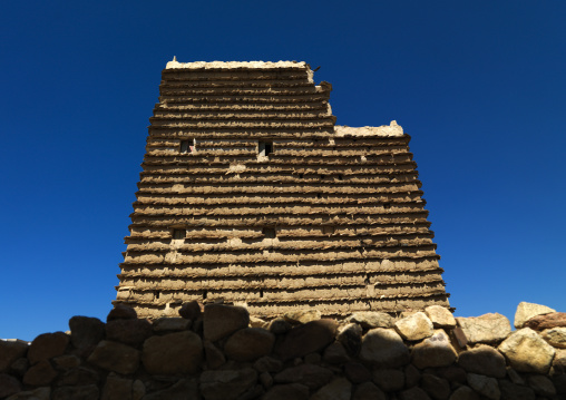 Traditional clay and silt homes in a village, Asir province, Ahad Rufaidah, Saudi Arabia