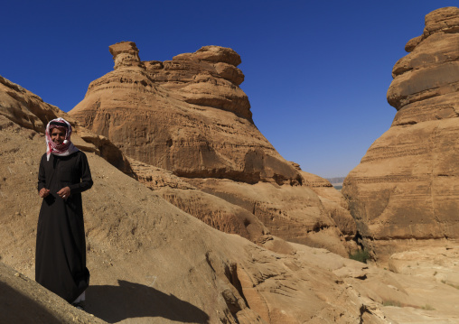 Nabataean tomb in al-Hijr archaeological site in Madain Saleh, Al Madinah Province, Alula, Saudi Arabia