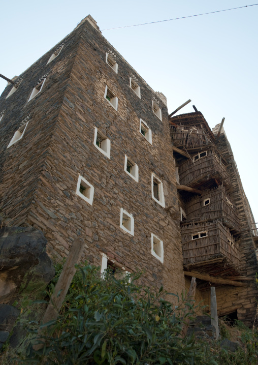 Multi-storey houses made of stones, Rijal Almaa Province, Rijal Alma, Saudi Arabia