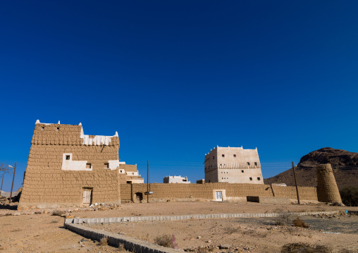 Traditional clay and silt homes in a village, Asir Province, Ahad Rafidah, Saudi Arabia
