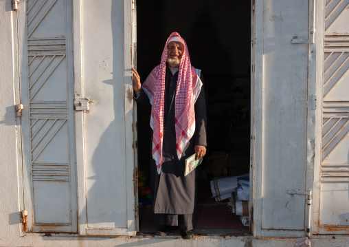 Portrait of an old saudi man wearing a kaffiyeh, Al-Jawf Province, Sakaka, Saudi Arabia