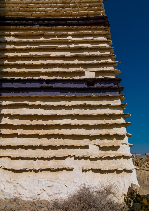 Traditional clay and silt homes in a village, Asir Province, Al Osran, Saudi Arabia