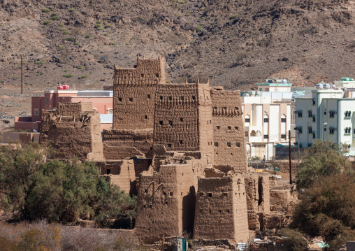 Traditional clay houses in a village, Asir Province, Aseer, Saudi Arabia