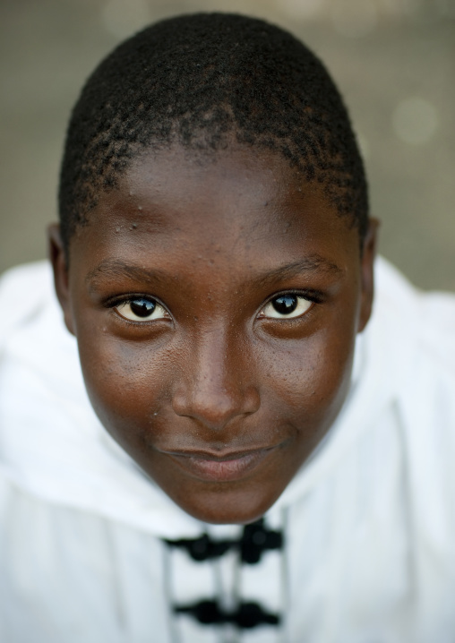 Portrait of a saudi boy with black skin, Najran province, Najran, Saudi Arabia