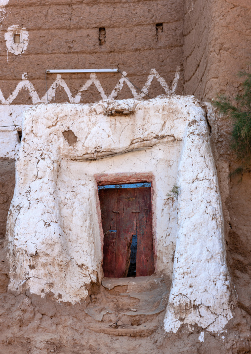 Wooden door of a traditional house, Najran Province, Najran, Saudi Arabia
