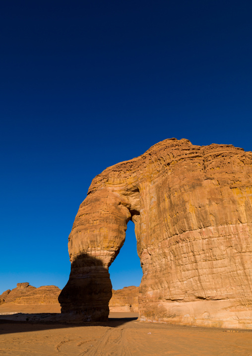 Elephant rock in madain saleh archaeologic site, Al Madinah Province, Al-Ula, Saudi Arabia