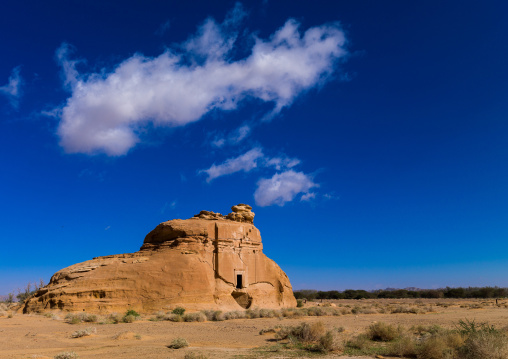 Nabataean tomb in madain saleh archaeologic site, Al Madinah Province, Al-Ula, Saudi Arabia