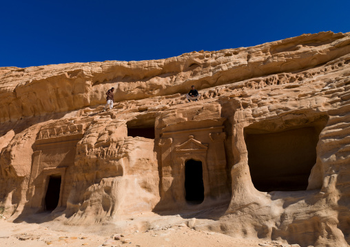 Nabataean tomb in madain saleh archaeologic site, Al Madinah Province, Al-Ula, Saudi Arabia