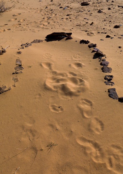 Mosque made with small stones in the desert, Al Madinah Province, Al-Ula, Saudi Arabia