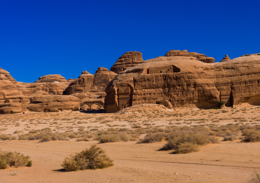 Nabataean tomb in madain saleh archaeologic site, Al Madinah Province, Al-Ula, Saudi Arabia