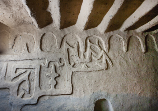 Wall decoration inside a traditional mud-bricks house, Najran Province, Najran, Saudi Arabia
