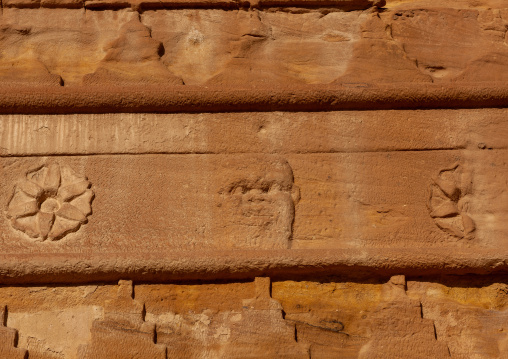 Top of a nabataean tomb in madain saleh archaeologic site, Al Madinah Province, Al-Ula, Saudi Arabia